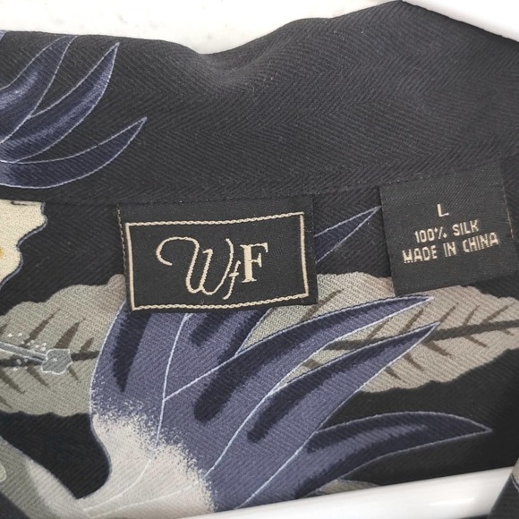 Wff Men's Silk Hawaiian Shirt size Large - Picture 2 of 4